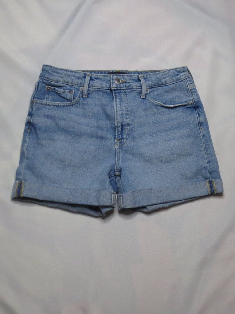 FREE ASSEMBLY womens SHORTS blue JEANS denim CUFFED high waist SIZE 8